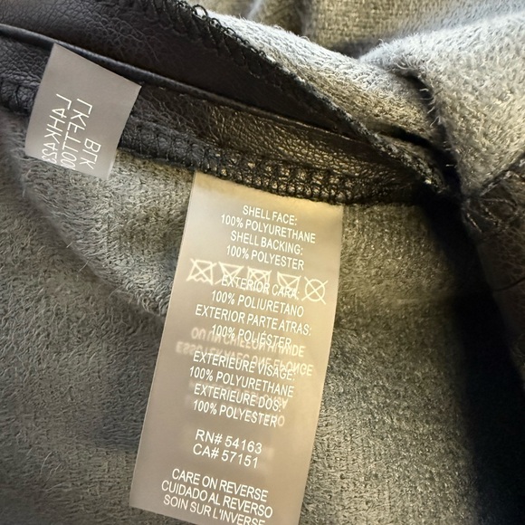 Karl Lagerfeld Black Faux Leather Straight Leg Pants NWT size 12 - Picture 5 of 10